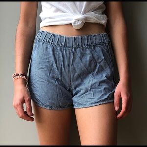 Blue pinstriped shorts